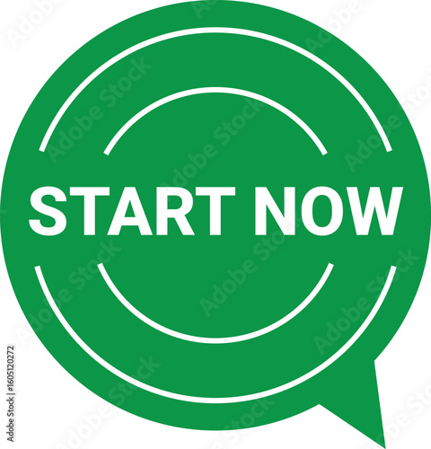 Green Start Now Button Badge PNG – Call to Action Chat Icon for Website or App