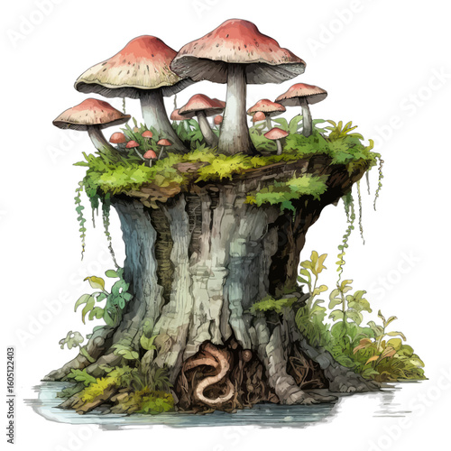 mushroom tree stump