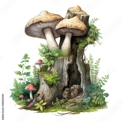 mushroom tree stump