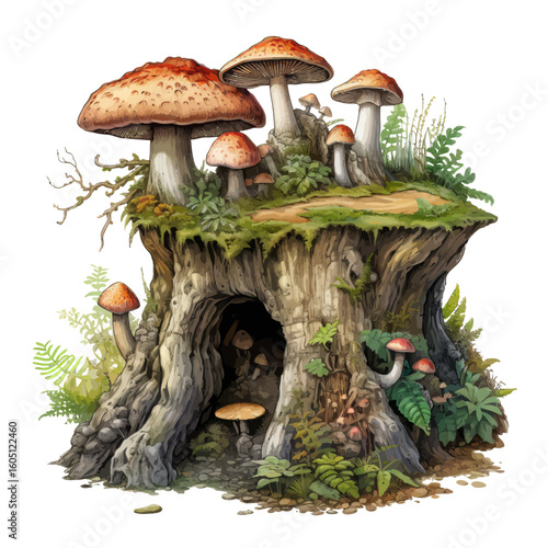 mushroom tree stump