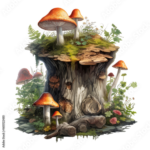 mushroom tree stump