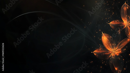 Abstract floral design on dark background