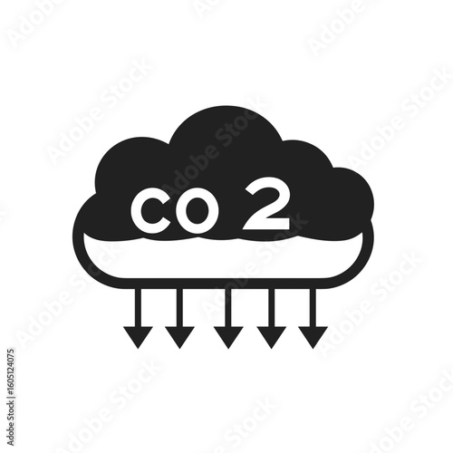 Carbon dioxide symbol illustration representing environmental impact and pollution