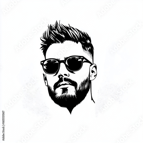 black and white logo for hairdressing salon advertising