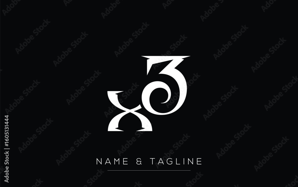 Fototapeta premium XZ Elegant Monogram Logo Design Featuring Stylized Letters. A sophisticated monogram logo representation showcasing artistic typography with a modern design