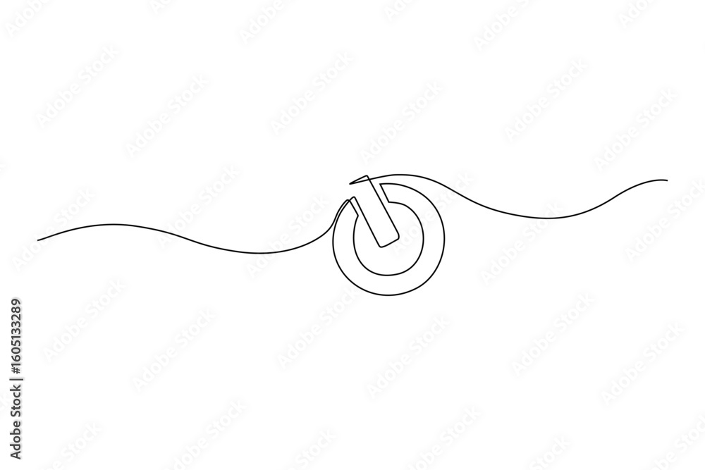 Obraz premium Minimalist line art of a power button symbol on white background Creative illustration