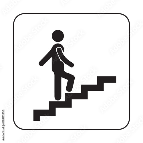 Man running upstairs