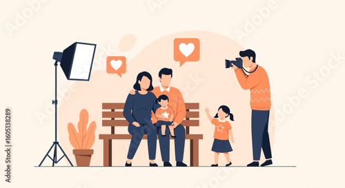Family Photo Session With Photographer For Social Media Content Creation