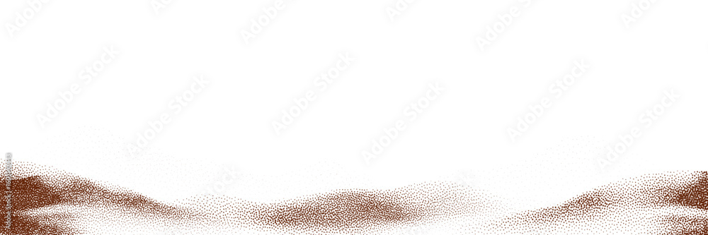 Chocolate and coffee powder, scattered cocoa on a light background. Particles of earth and dust. Brown sand texture.Top view of the cake.