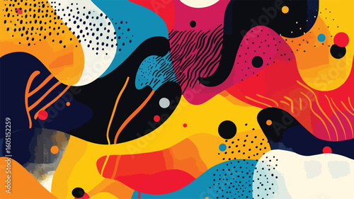 Vibrant Abstract Art with Colorful Shapes in Vivid Colors