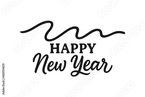HAPPY NEW YEAR 2023 black vector brush calligraphy banner’ is rephrased to ‘Black Vector Brush Calligraphy Banner for Happy New Year