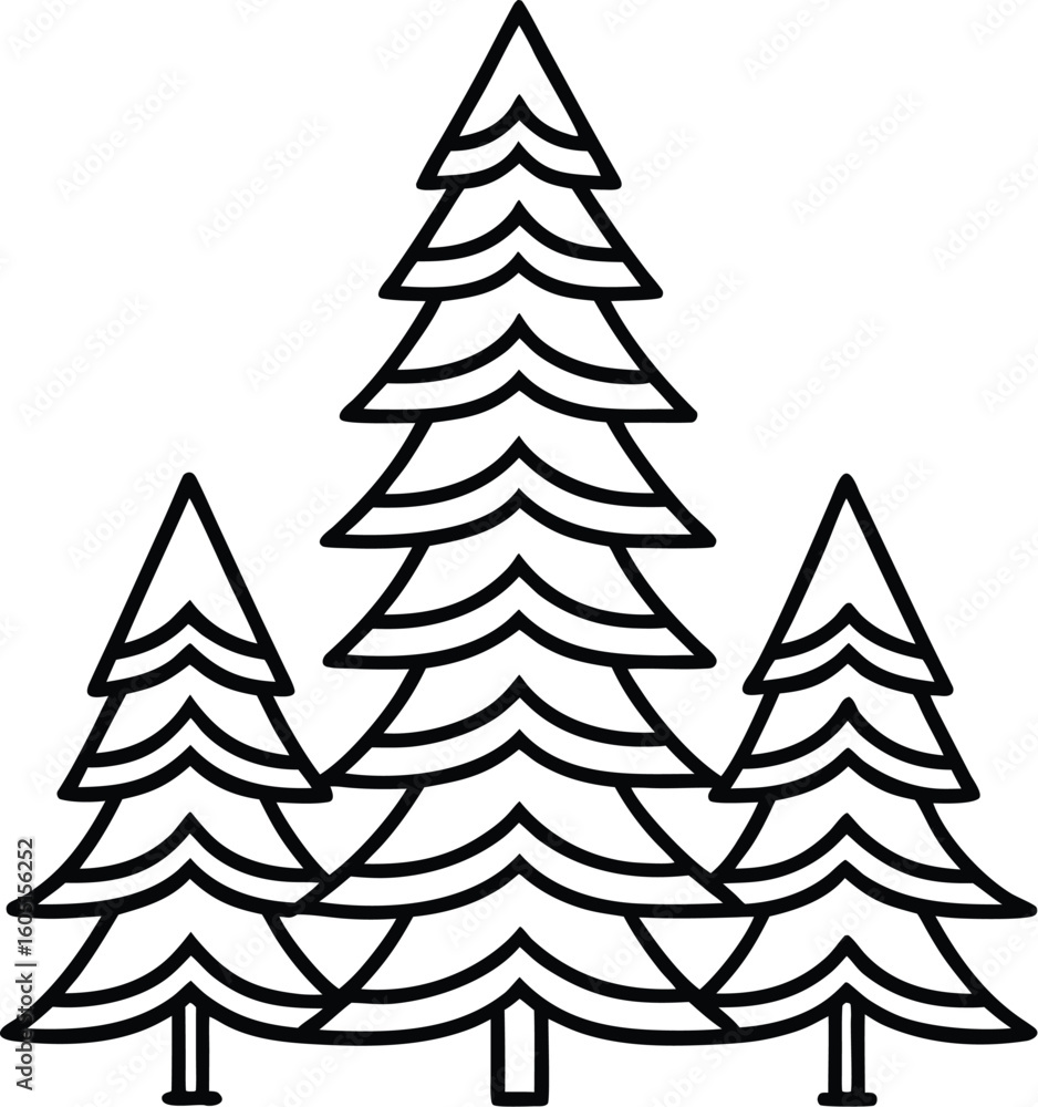 Obraz premium christmas trees vector