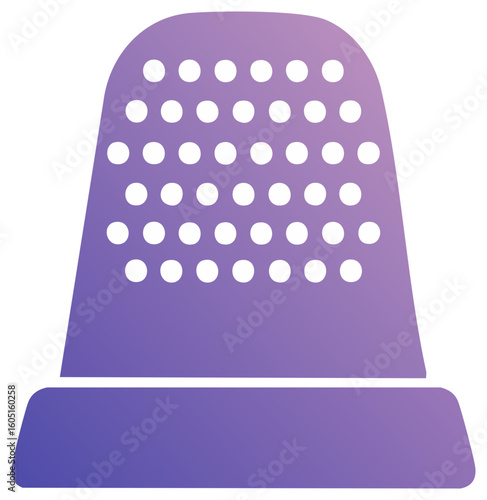 Gradient Purple Thimble with Round Indentations Symbolizing Sewing Crafting and Protection