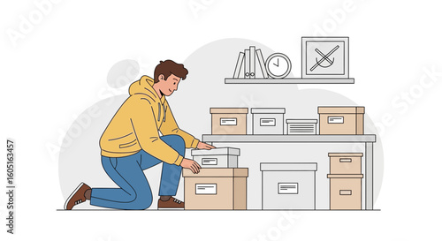 Organizing And Storing Boxes At Home Or Small Business Storage Solution