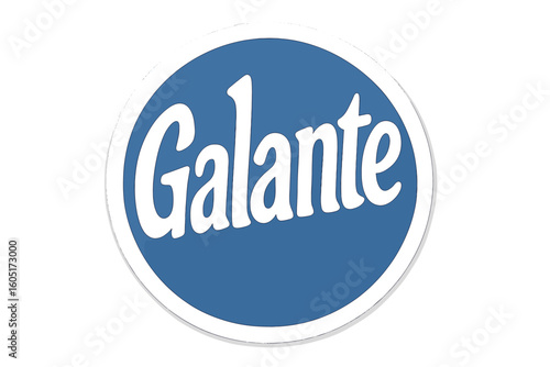Vector illustration of a light blue rubber stamp featuring a silhouette of Marie-Galante island map, presented in a retro style as a handmade label, badge or element suitable for travel souvenirs