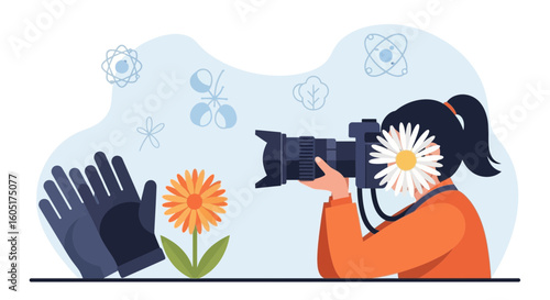 Photographer Capturing Floral Beauty And Symbolic Representation Of Natural Science