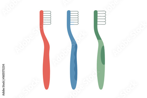 Vector illustration of an eco-friendly bamboo toothbrush featuring varied bristle colors, promoting zero waste and a plastic-free lifestyle through sustainable bamboo products