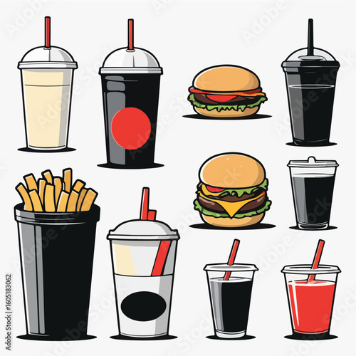 Fast Food USA Vector Collection