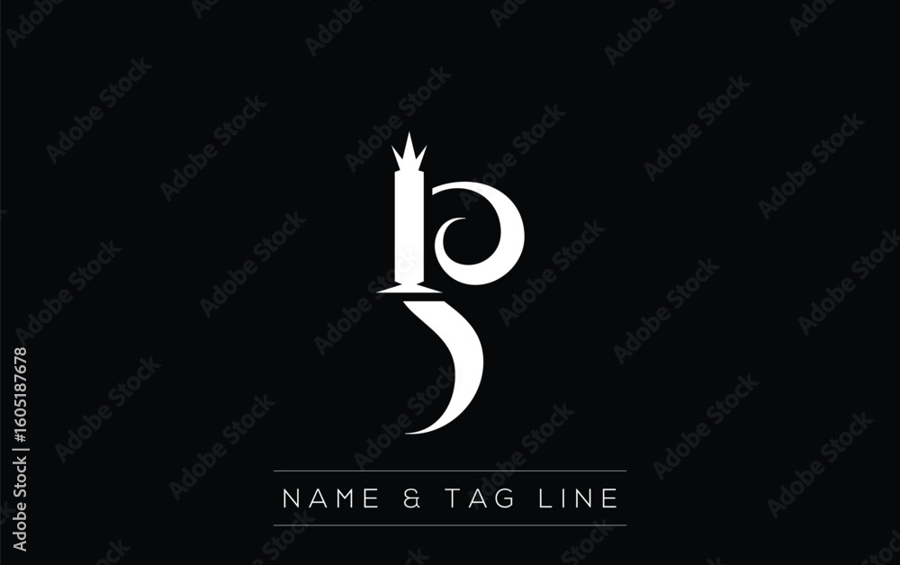 Fototapeta premium IS logo design. A sophisticated, minimalistic logo design featuring golden stylized typography, perfect for branding concepts emphasizing luxury, professionalism, and contemporary aesthetics.