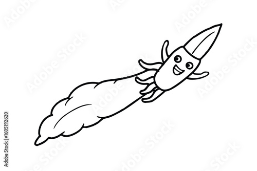 Vector Carrot Superhero Flying Through The Sky