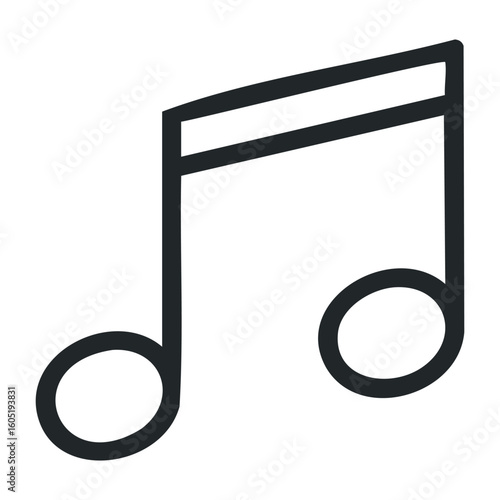 Black music note icon design on white background. Vector illustration