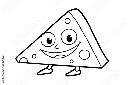 Cheese Wedge Character With A Toothy Grin D