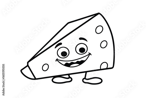 Cheese Wedge Character With A Toothy Grin D