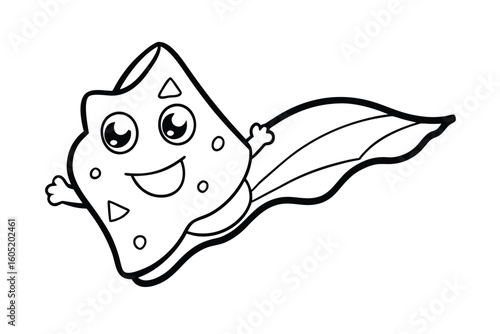 Bag Of Chips Mascot Flying With Cape Sup