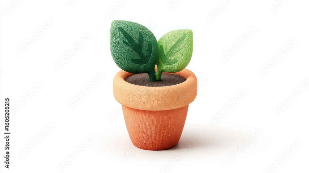 Obraz premium Simple plant in a pot