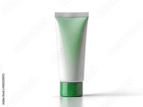 Wallpaper Mural Minimalist white and green toothpaste tube with ribbed cap and green base cosmetic hygiene Torontodigital.ca