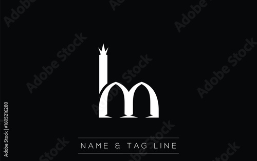LM logo design. A sophisticated, minimalistic logo design featuring golden stylized typography,  perfect for branding concepts emphasizing luxury, professionalism, and contemporary aesthetics.