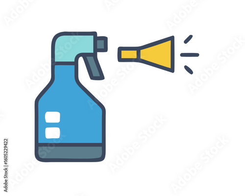 Cleaning Spray Bottle Icon Flat Design for Hygiene and Disinfection Solutions Use