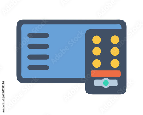 Flat Icon Design Air Conditioner with Remote Control