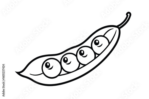 Cute Peas In A Pod Giggling Legume Mascot