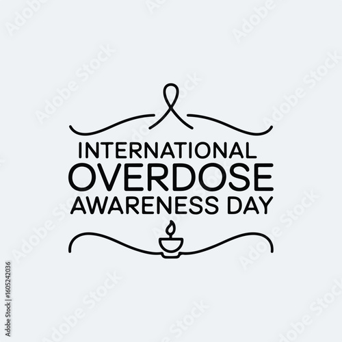 International Overdose Awareness Day – Purple Ribbon, Vigil & Remembrance Illustration.