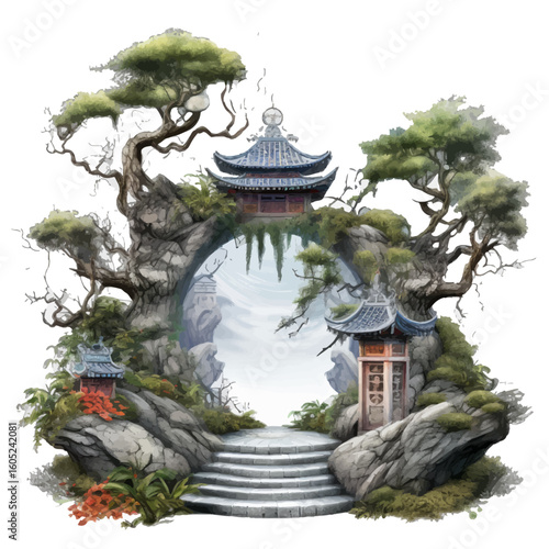chines moon door