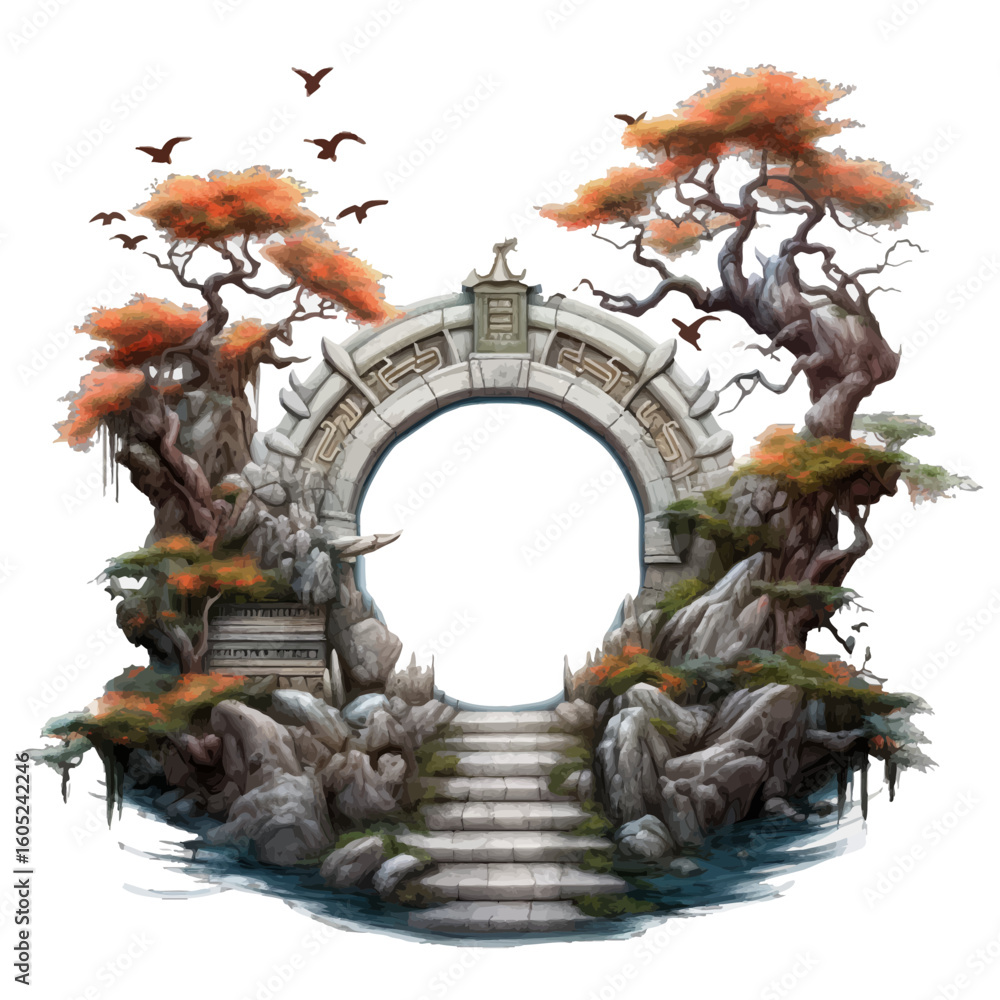 Obraz premium chines moon door