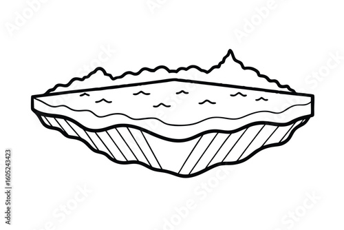 Clean Floating Terrain Slice With A Lake