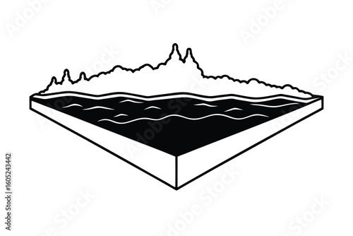 Clean Floating Terrain Slice With A Lake