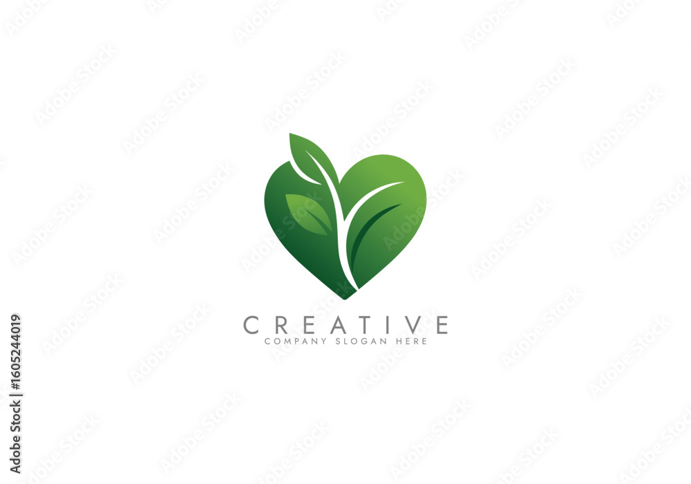 Eco Heart Logo,Leaf Heart Logo,Heart with leaf logo, vector illustration design Eco Heart Logo,Leaf Heart Logo,Heart with leaf logo, vector illustration design