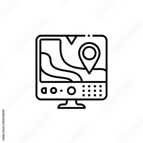 Wallpaper Mural GPS Navigation Device Displaying a Route and Destination with Road Map and Location Pin Torontodigital.ca