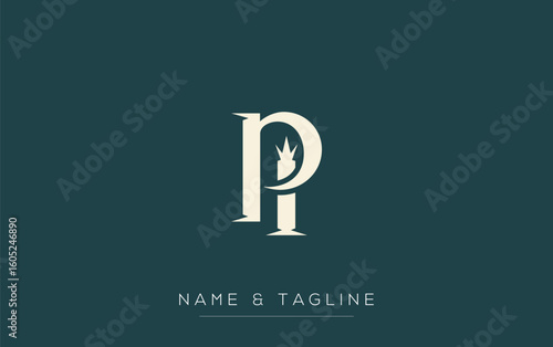 PI Elegant Monogram Logo Design Featuring Stylized Letters. A sophisticated monogram logo representation showcasing artistic typography with a modern design
