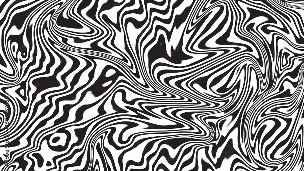 Obraz premium Abstract black and white psychedelic zebra stripe pattern