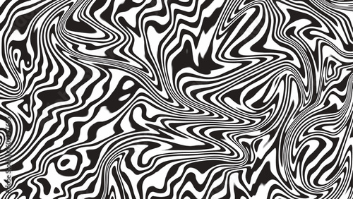Abstract black and white psychedelic zebra stripe pattern