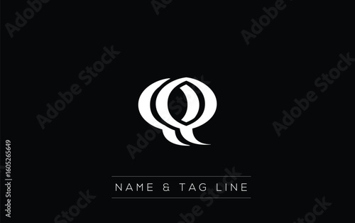 QQ logo design. A sophisticated, minimalistic logo design featuring golden stylized typography,  perfect for branding concepts emphasizing luxury, professionalism, and contemporary aesthetics.