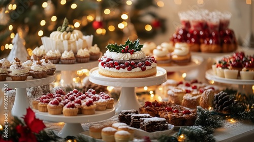 Festive Dessert Display Featuring Sweet Treats During Holiday Celebration at ...