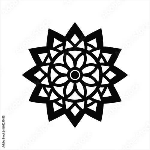 Claude Tibetan Mandala Silhouette Vector Art