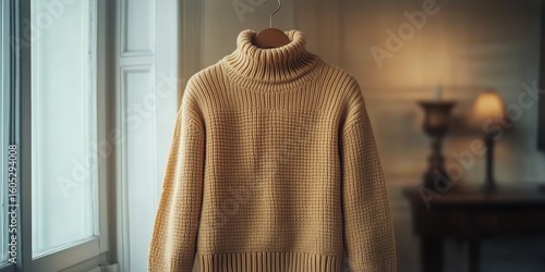 Cozy Turtleneck Sweater Hanging by a Window in a Warm and Inviting Room With ...