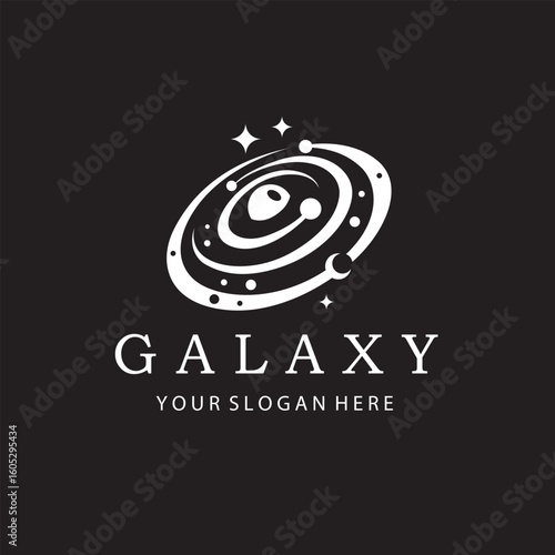 white space galaxy icon isolated on black background
