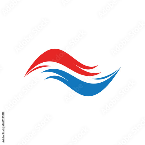 Free Download Dynamic Red Blue Abstract Waves. Vibrant scarlet and calming azure forms flow gracefully, symbolizing equilibrium, movement, and essential connection. A versatile abstract design. - GFXLoad